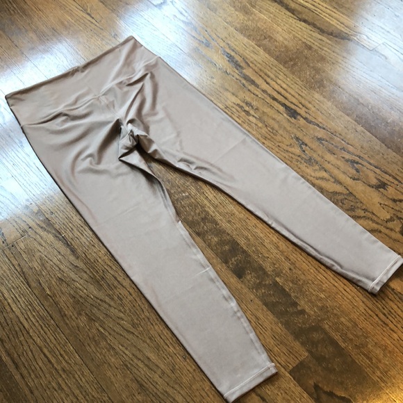 Athleta Taupe Elation Sheen Tight High-Waisted Stretch Leggings - Picture 3 of 6